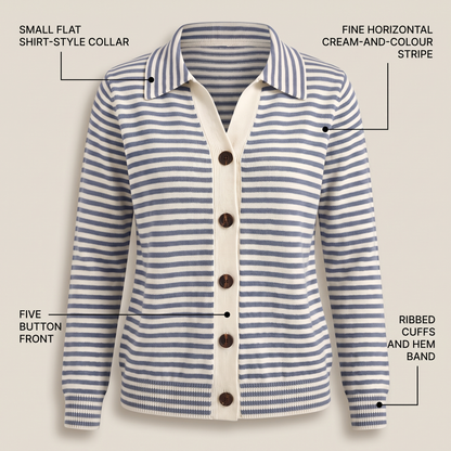 STRIPED BUTTON KNIT JACKET