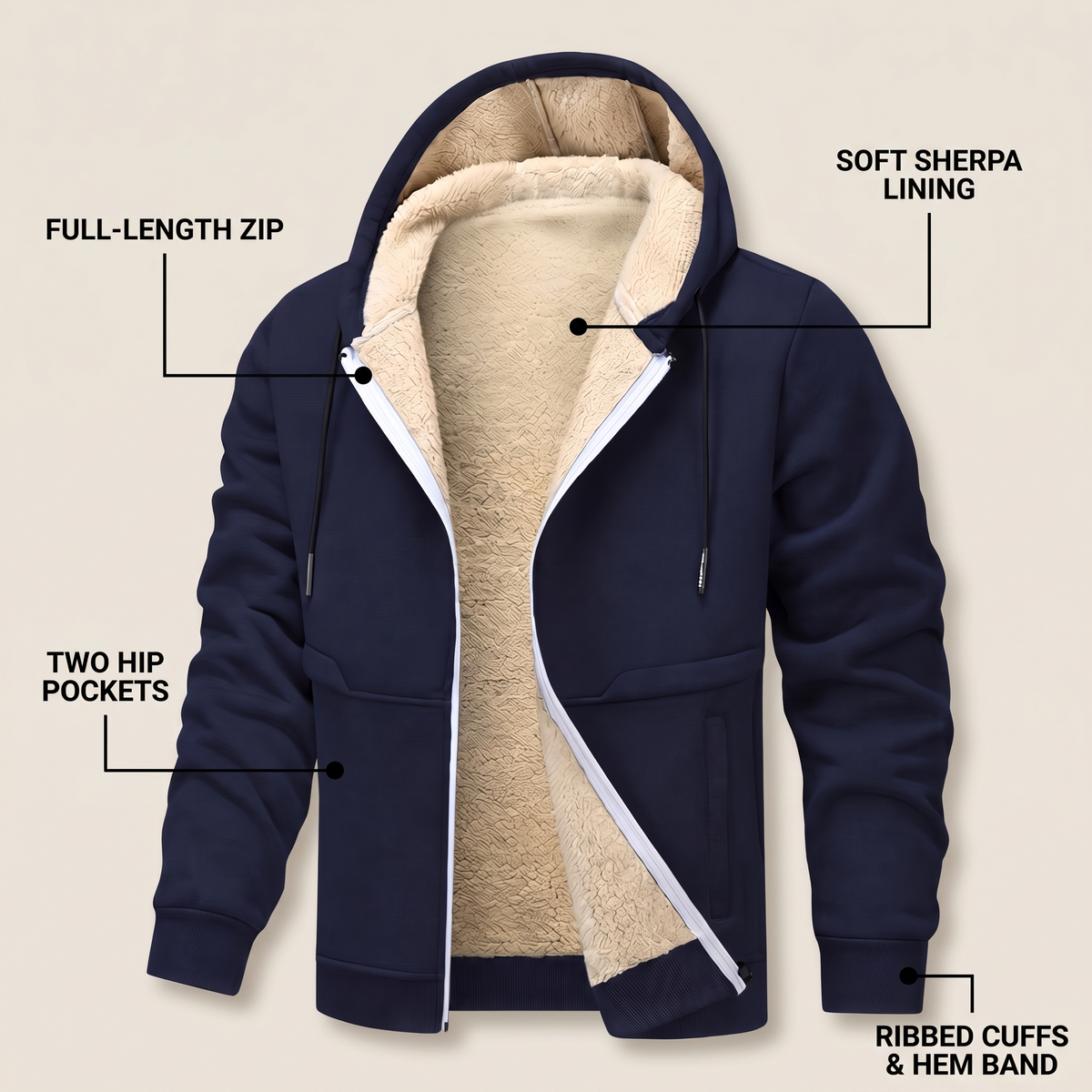 TEDDY LINED ZIP JACKET