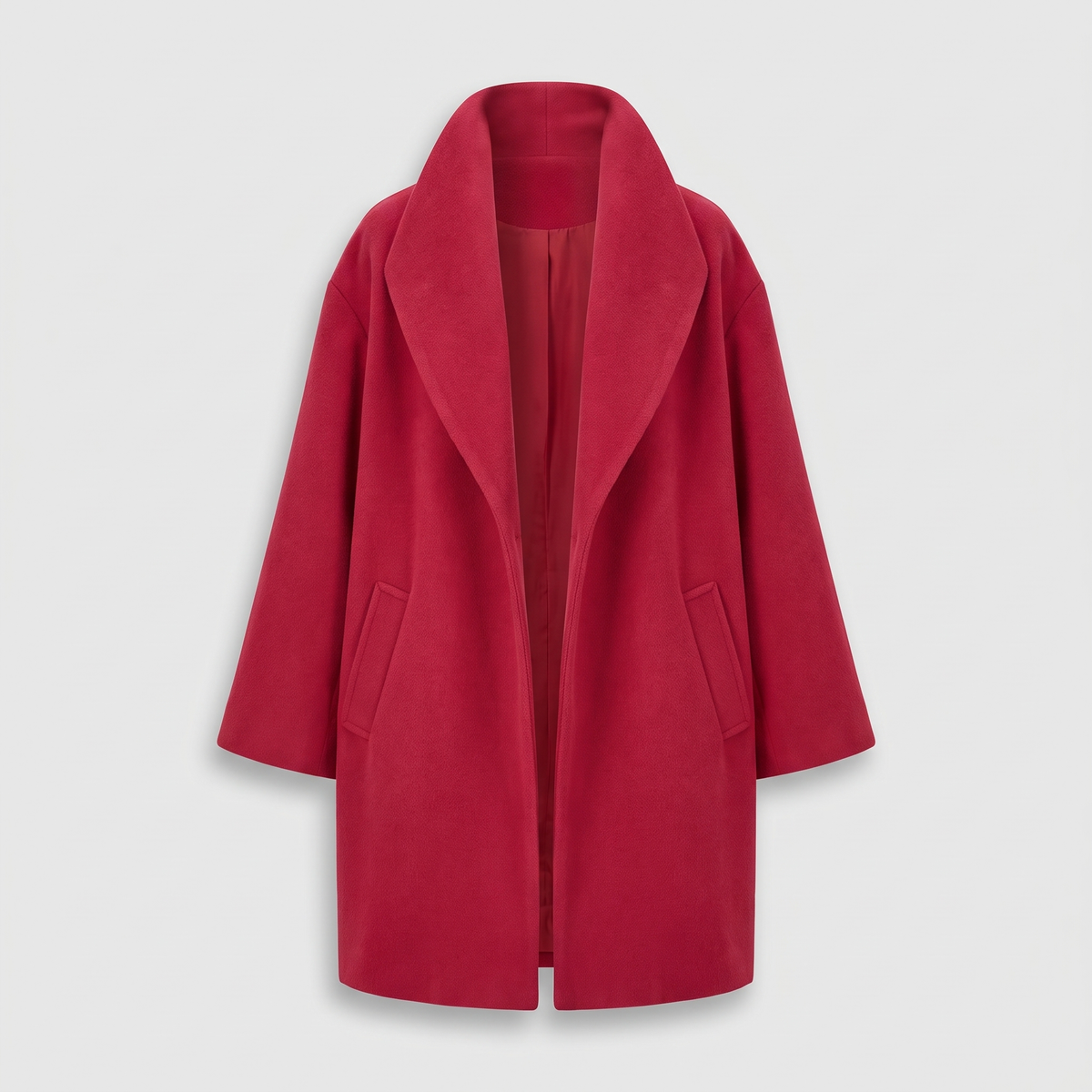 DRAPED LAPEL LONGLINE COAT