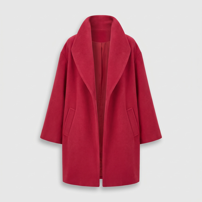 DRAPED LAPEL LONGLINE COAT