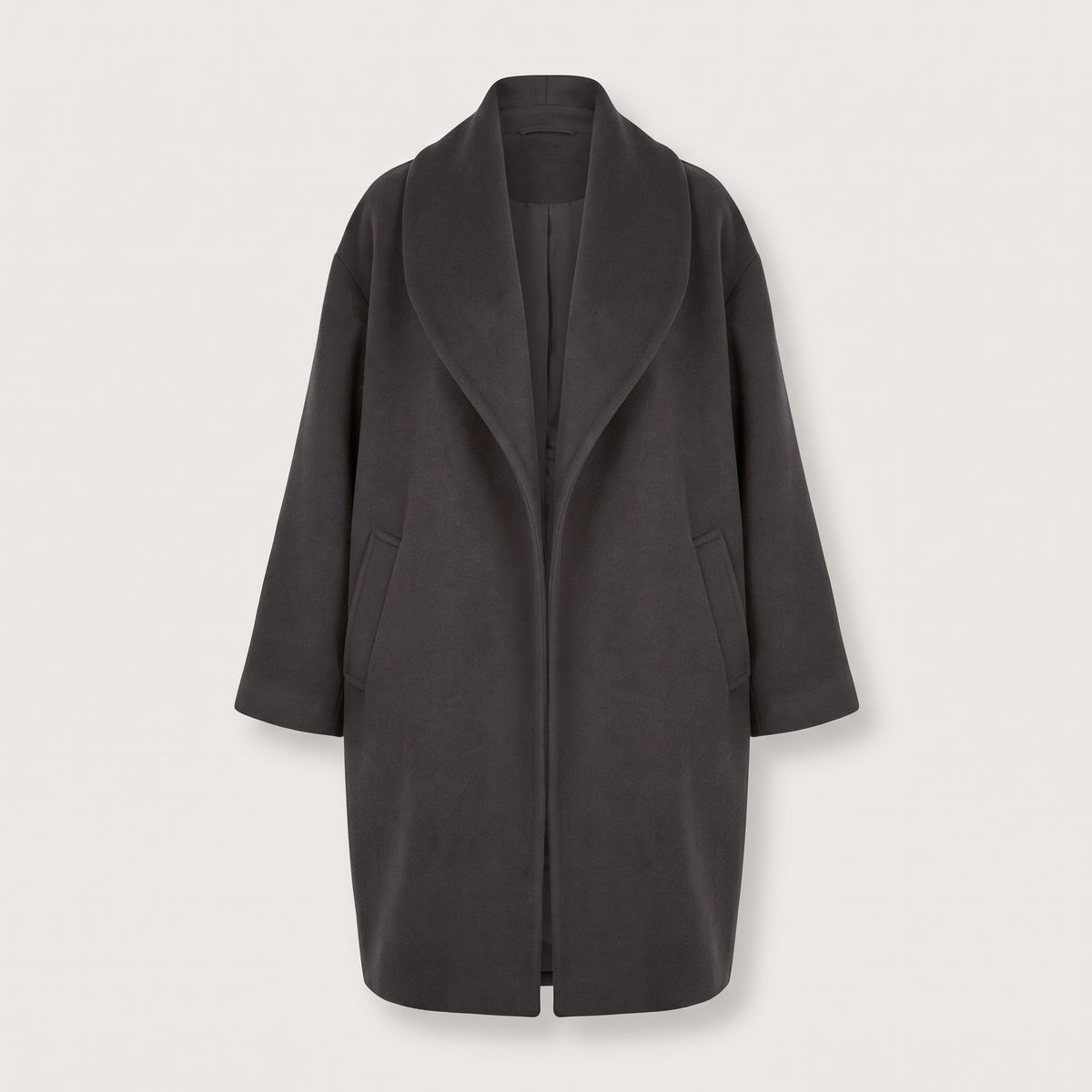 DRAPED LAPEL LONGLINE COAT