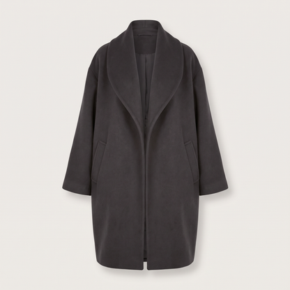 DRAPED LAPEL LONGLINE COAT