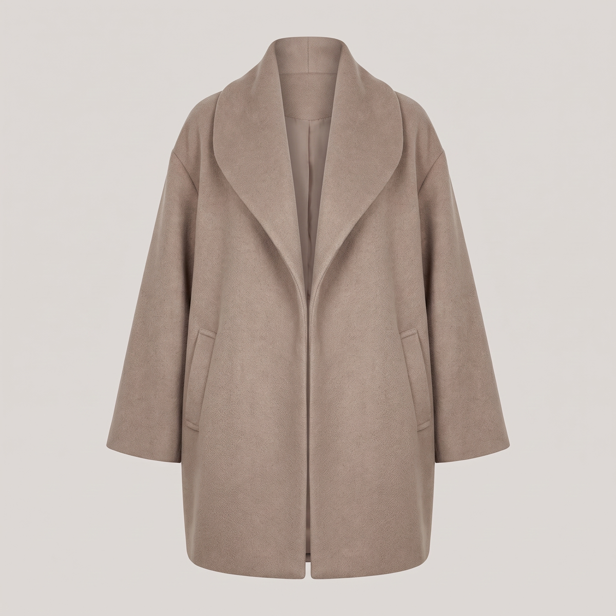 DRAPED LAPEL LONGLINE COAT