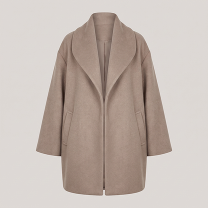 DRAPED LAPEL LONGLINE COAT