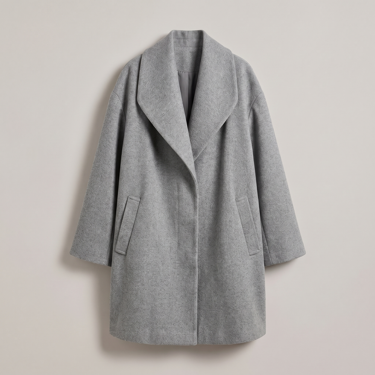 DRAPED LAPEL LONGLINE COAT