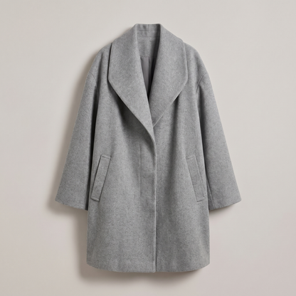 DRAPED LAPEL LONGLINE COAT
