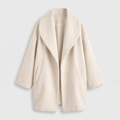 DRAPED LAPEL LONGLINE COAT