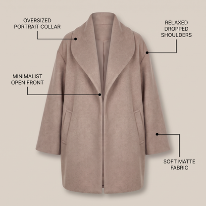 DRAPED LAPEL LONGLINE COAT