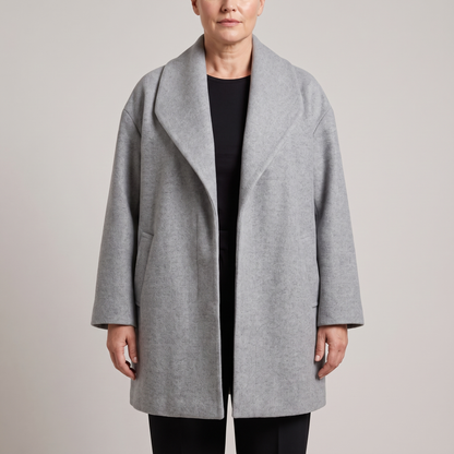 DRAPED LAPEL LONGLINE COAT