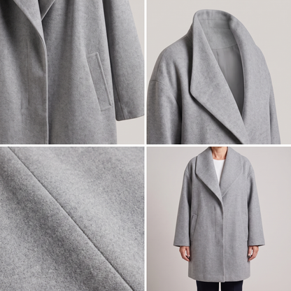 DRAPED LAPEL LONGLINE COAT