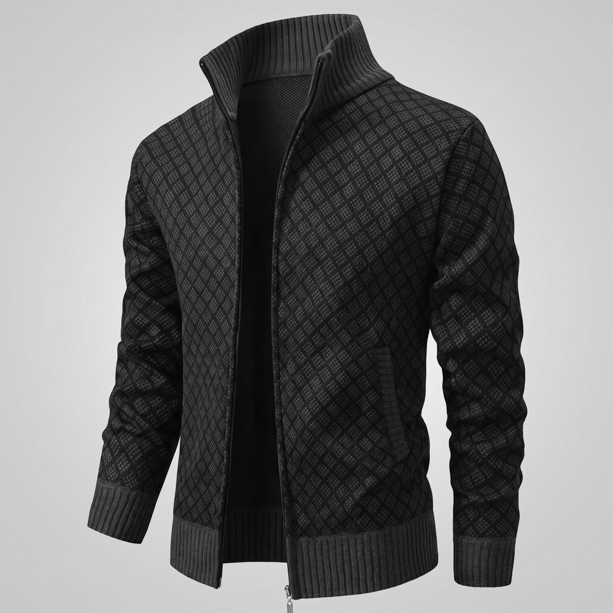 JACQUARD FUNNEL NECK JUMPER