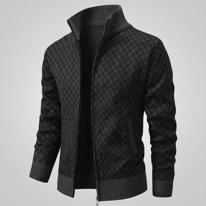 JACQUARD FUNNEL NECK JUMPER