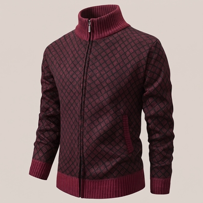JACQUARD FUNNEL NECK JUMPER