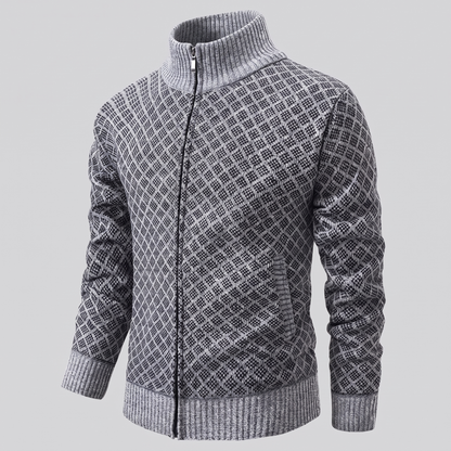 JACQUARD FUNNEL NECK JUMPER