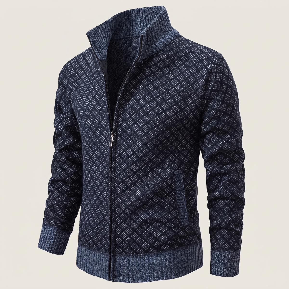 JACQUARD FUNNEL NECK JUMPER
