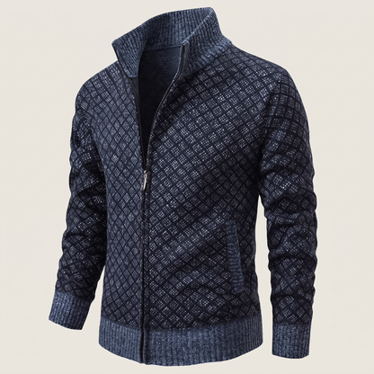 JACQUARD FUNNEL NECK JUMPER