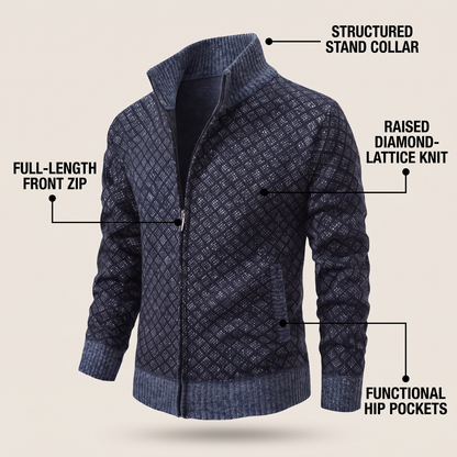 JACQUARD FUNNEL NECK JUMPER