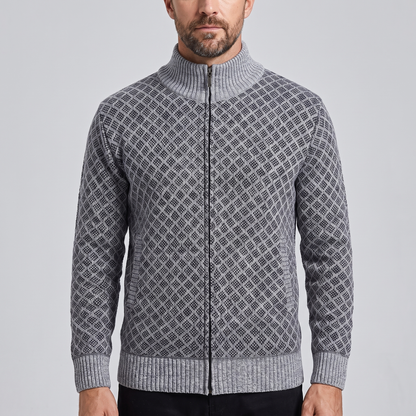 JACQUARD FUNNEL NECK JUMPER