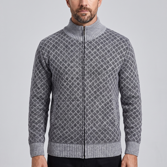 JACQUARD FUNNEL NECK JUMPER