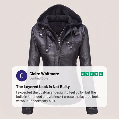 FITTED HOODED LEATHER JACKET