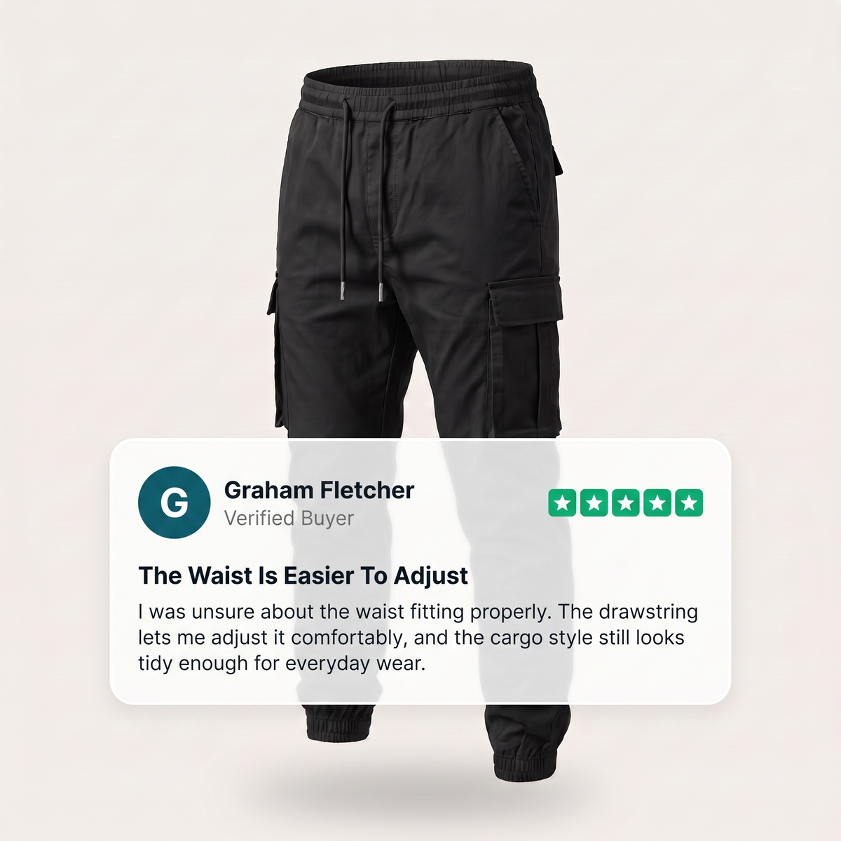 EVERYDAY DRAWSTRING CARGO TROUSERS