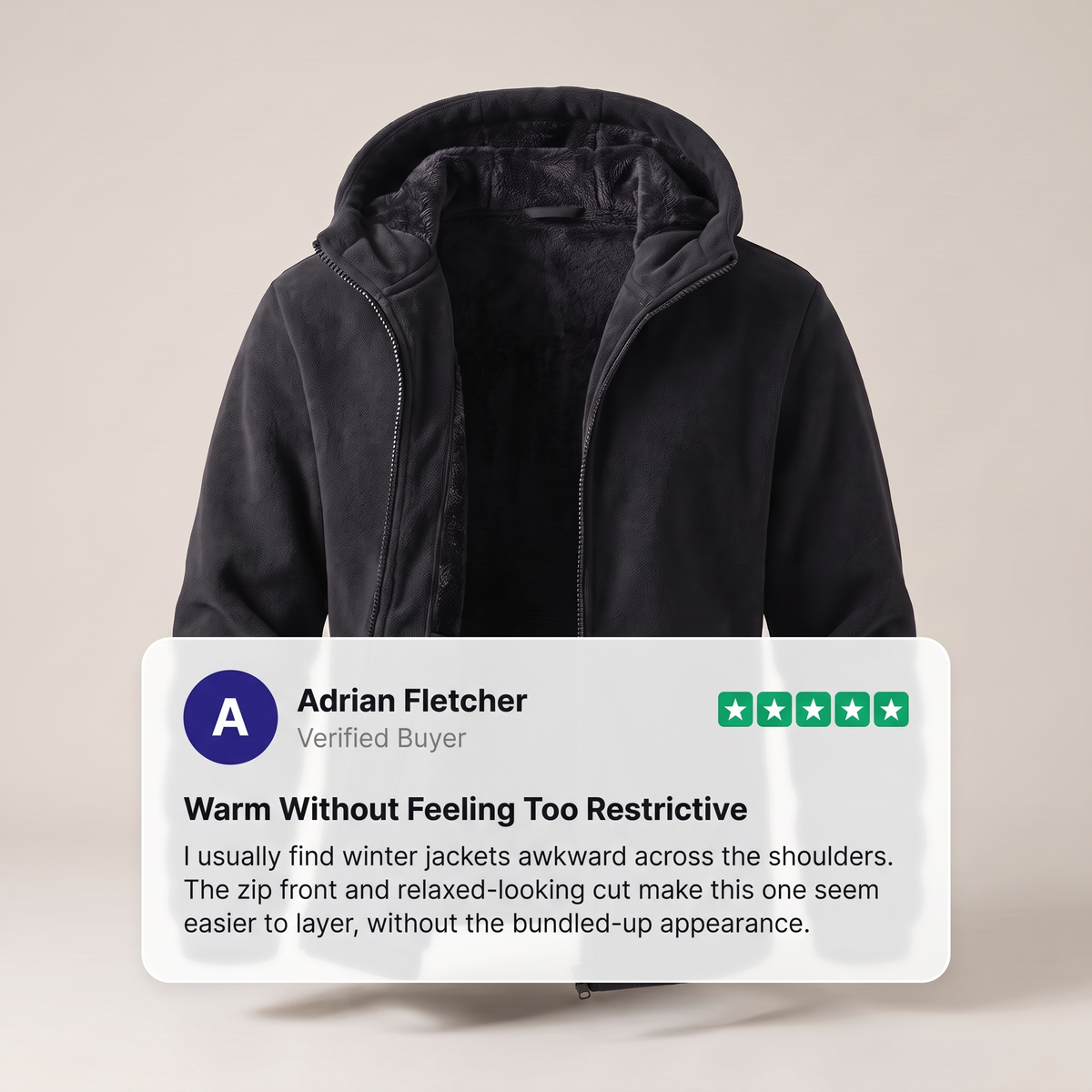 FLEECE LINED WINTER JACKET