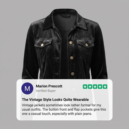 VELVET BUTTON FRONT JACKET