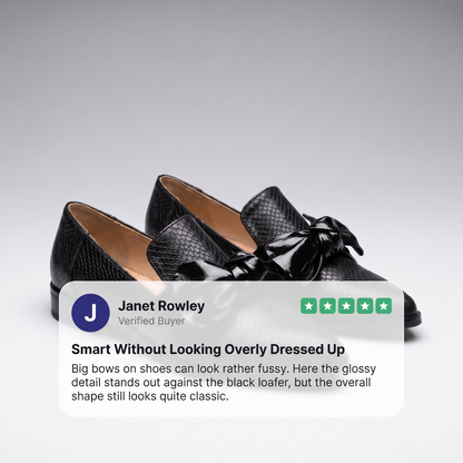 BOW FRONT TEXTURED LOAFERS