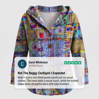 PATCHWORK HOODED CARDIGAN