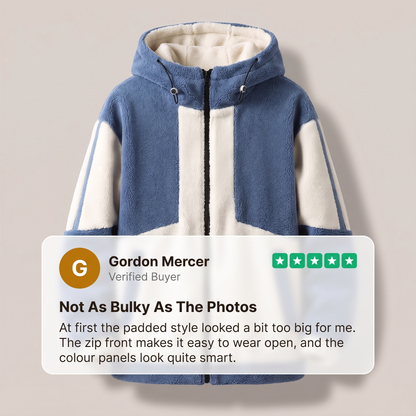 CONTRAST PANEL FLEECE JACKET