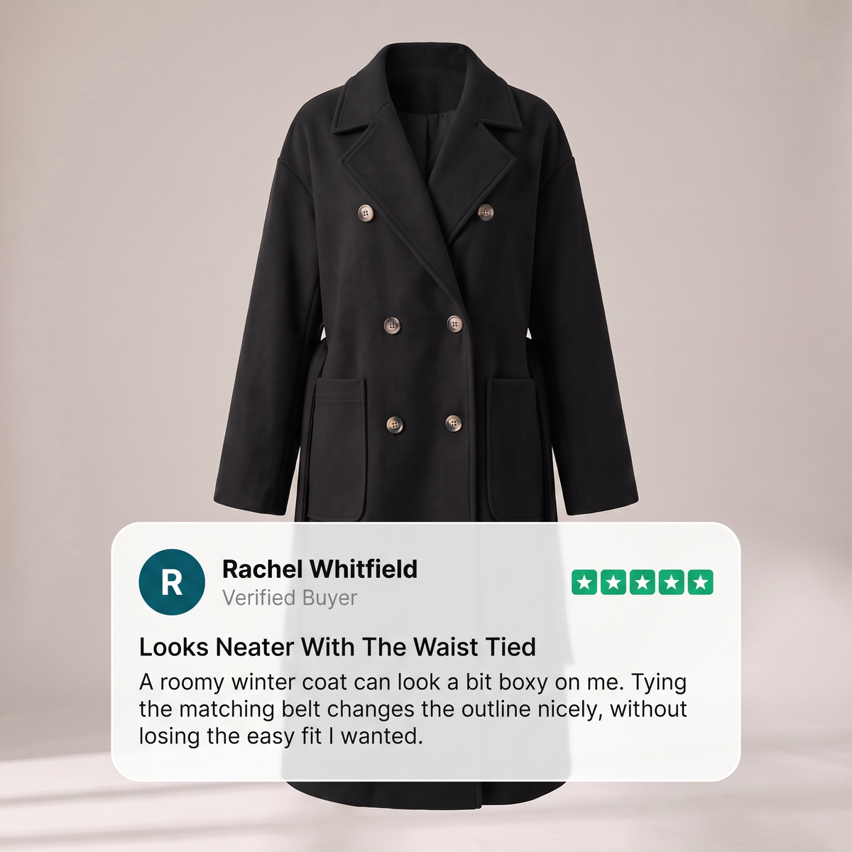 BELTED DOUBLE BREASTED COAT