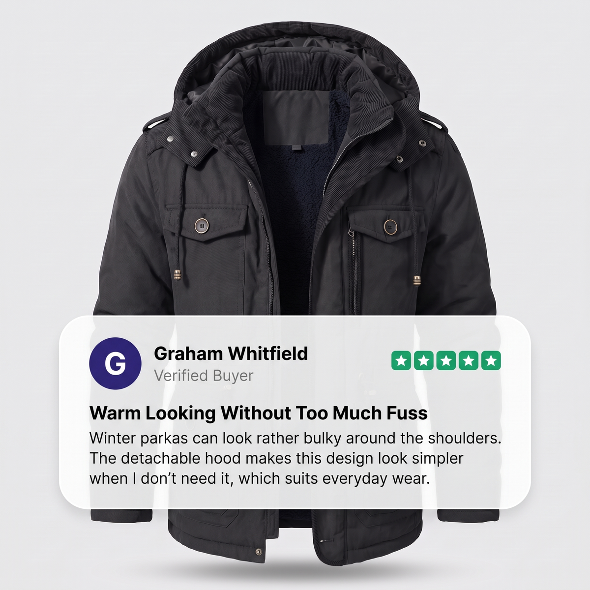 PRACTICAL HOODED WINTER COAT