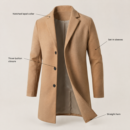 NOTCH LAPEL LONG COAT