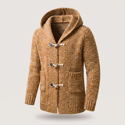TOGGLE FRONT HOODED CARDIGAN