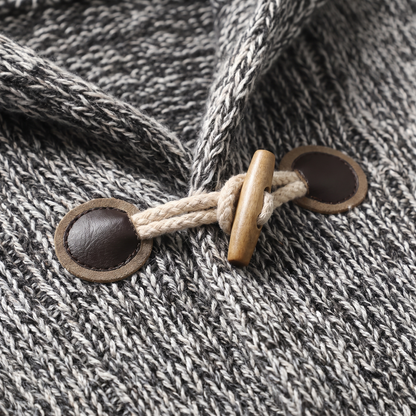 TOGGLE FRONT HOODED CARDIGAN