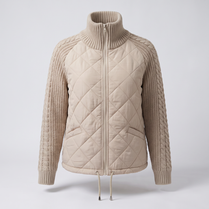 CABLE KNIT HYBRID COAT
