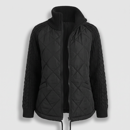 CABLE KNIT HYBRID COAT