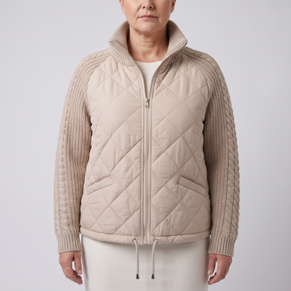 CABLE KNIT HYBRID COAT