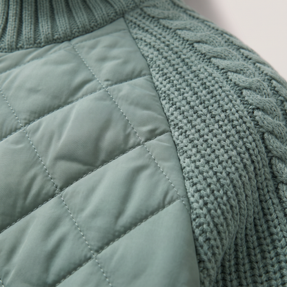 CABLE KNIT HYBRID COAT