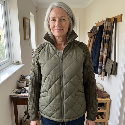 CABLE KNIT HYBRID COAT