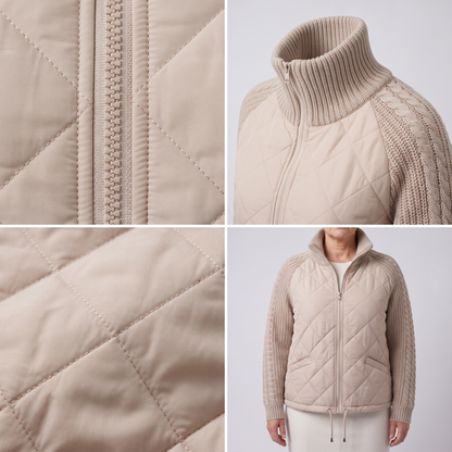 CABLE KNIT HYBRID COAT