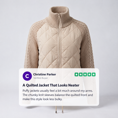 CABLE KNIT HYBRID COAT