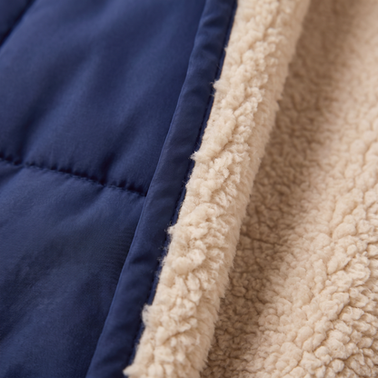 BORG TRIM LONGLINE PUFFER COAT