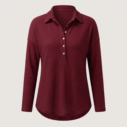 BUTTON PLACKET KNIT JUMPER