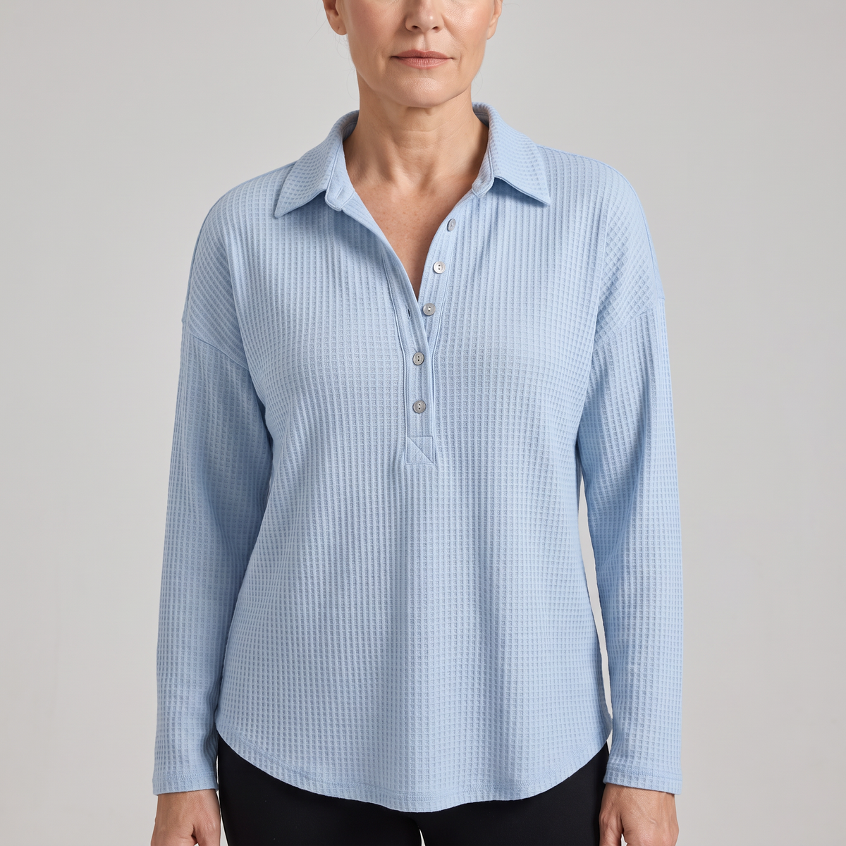 BUTTON PLACKET KNIT JUMPER