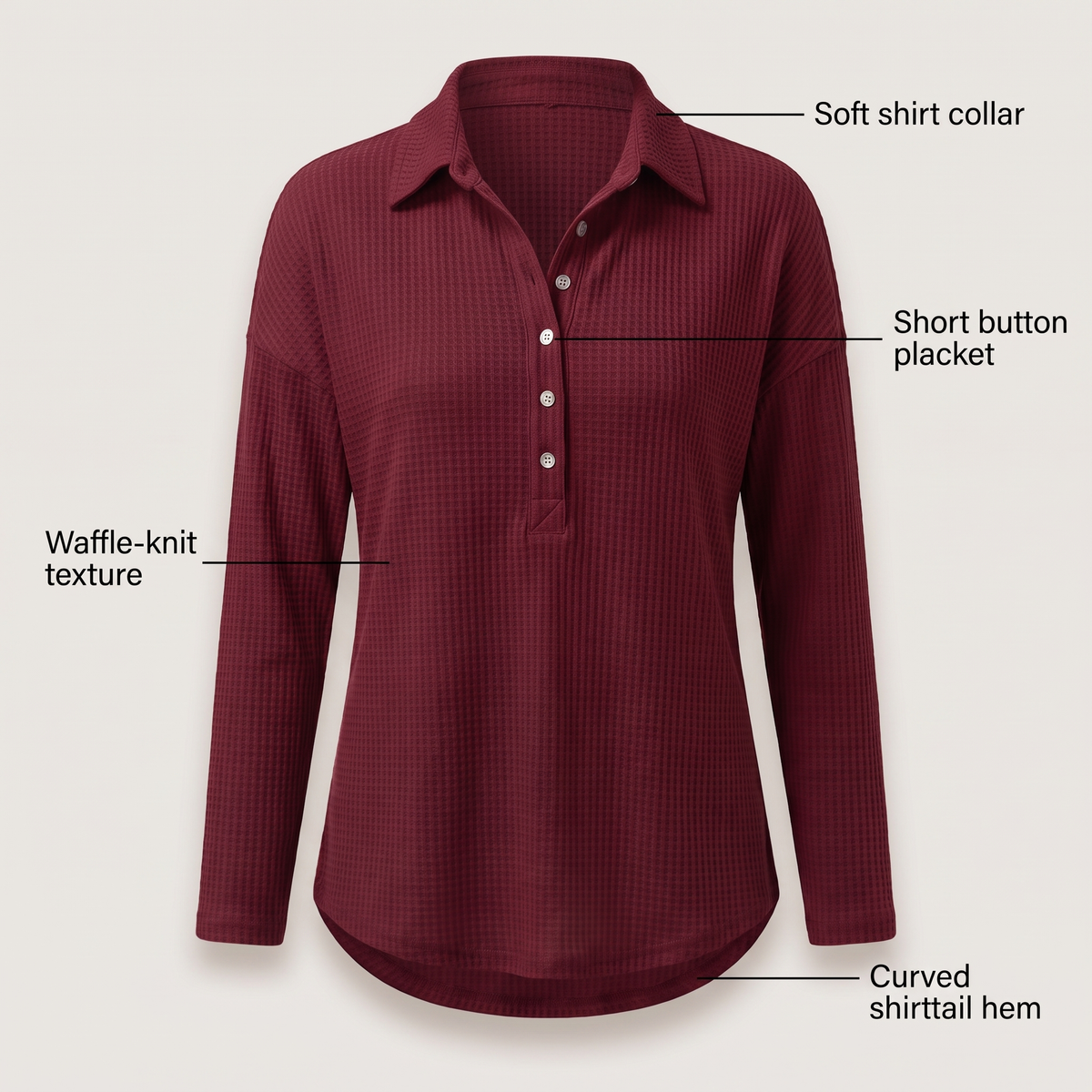 BUTTON PLACKET KNIT JUMPER
