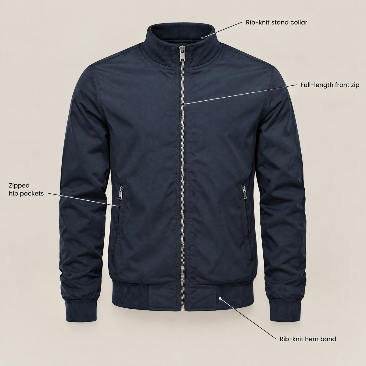 VARSITY TRIM CASUAL JACKET