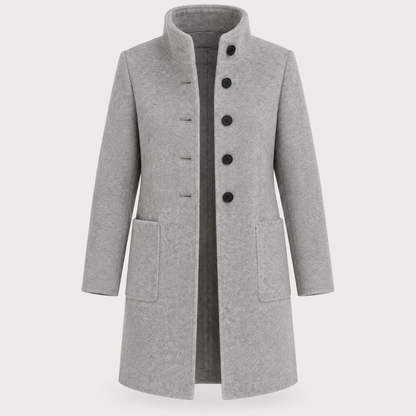 RAISED COLLAR BUTTON COAT
