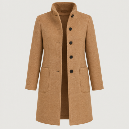 RAISED COLLAR BUTTON COAT
