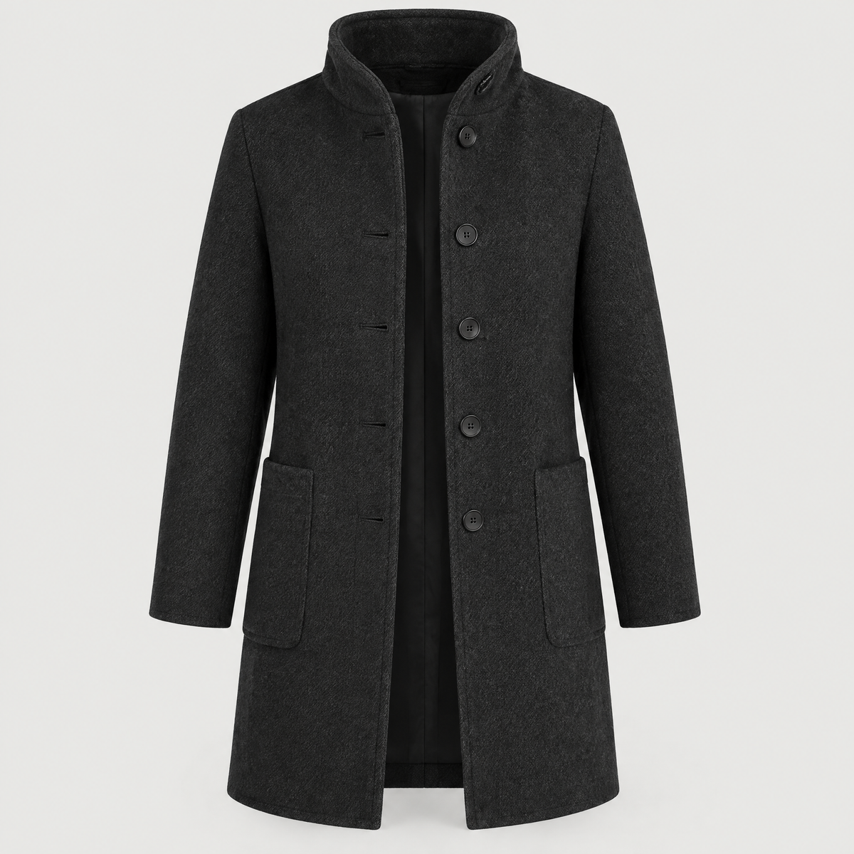 RAISED COLLAR BUTTON COAT